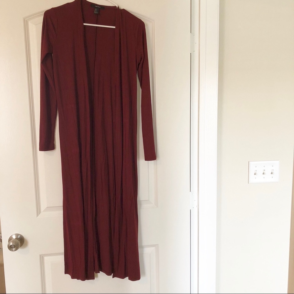 Maroon Duster Cardigan